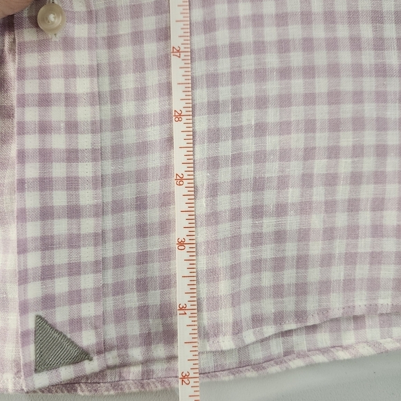 Untuck It Men's Lavender Linen Checkered Shirt. Size XXX Large - Picture 8 of 8